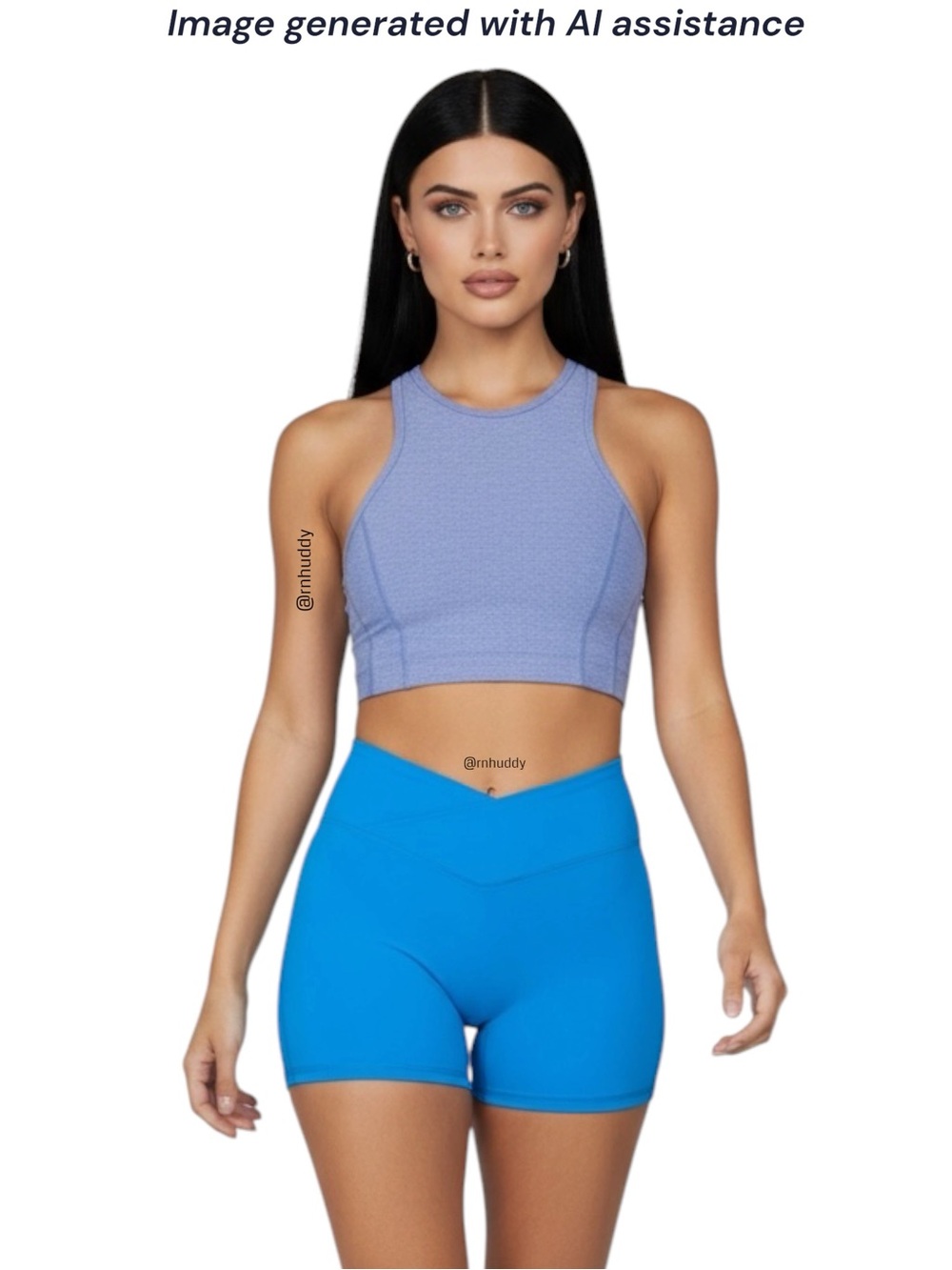 Sunzel L electric blue crossover 4” bike shorts
